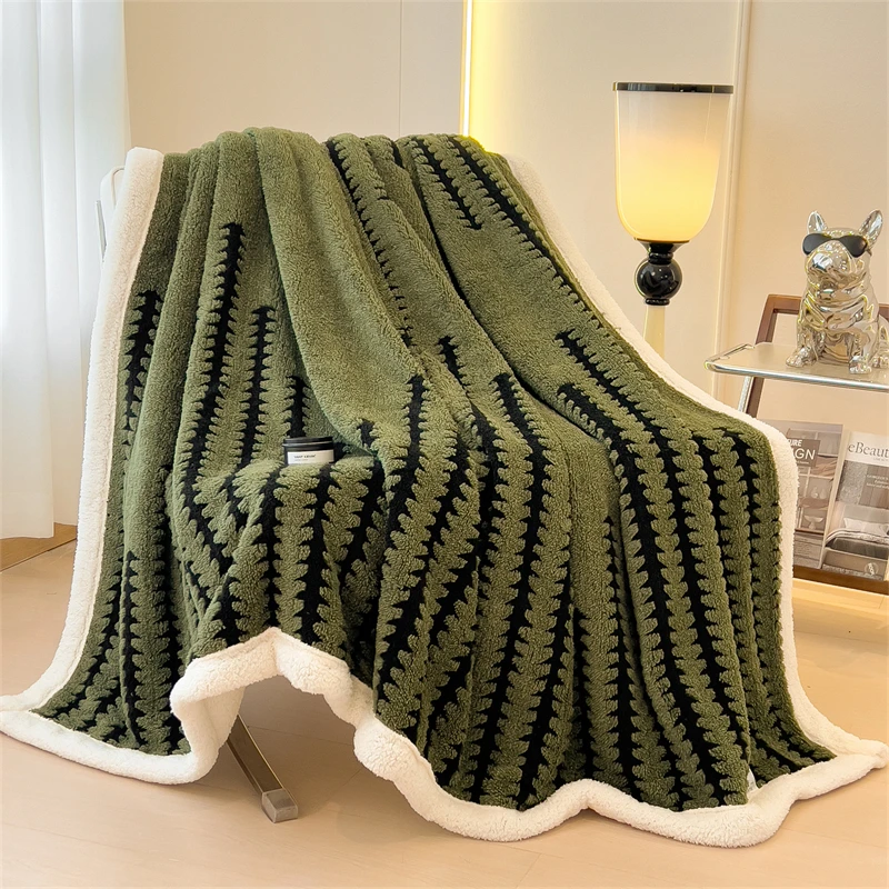 Super Thick and Warm Flannel Blanket Super Soft Fluffy Queen Size Bed Blanket Cozy Skin-friendly Multifunctional Nap Blanket - Image 4