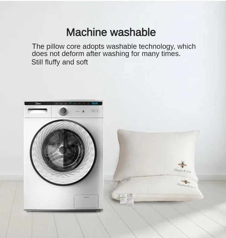 100% Cotton Soy Fiber PillowCore Cotton Washable Pillows Grade A Low Pillow Medium Pillow High Pillow Sleep Cervical Pillows - Image 6